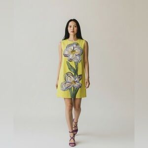 Floral Embroidered Yellow Dress